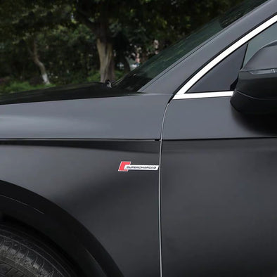 Audi Supercharged Car Side Chrome Emblem Silver Badge A3 A4 A6 A5 A7 Q3 Q5 Q7 TT