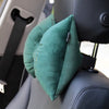 Silky Velvet Bow shaped Car Seat Headrest Pillow - Emerald, Teal, Coral, Red, Silver