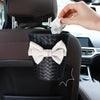 Bling Your Ride - Braided Leather Water resistant Car Trash Can with Bow