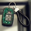 Emerald Green Rhinestone Jaguar XF Discovery Range Rover Land Rover Bling Car Key Holder FOB