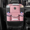 Pink Bling Back Seat Organizer -Cell phone water bottle iPad Tissue Holder with crown/camellia/swan