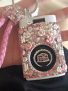 Bling Car Key Holder with Rhinestones for Cadillac CTS, XTS, XLR, SRX, STS, ATS, SLS - Silver, purple and pink
