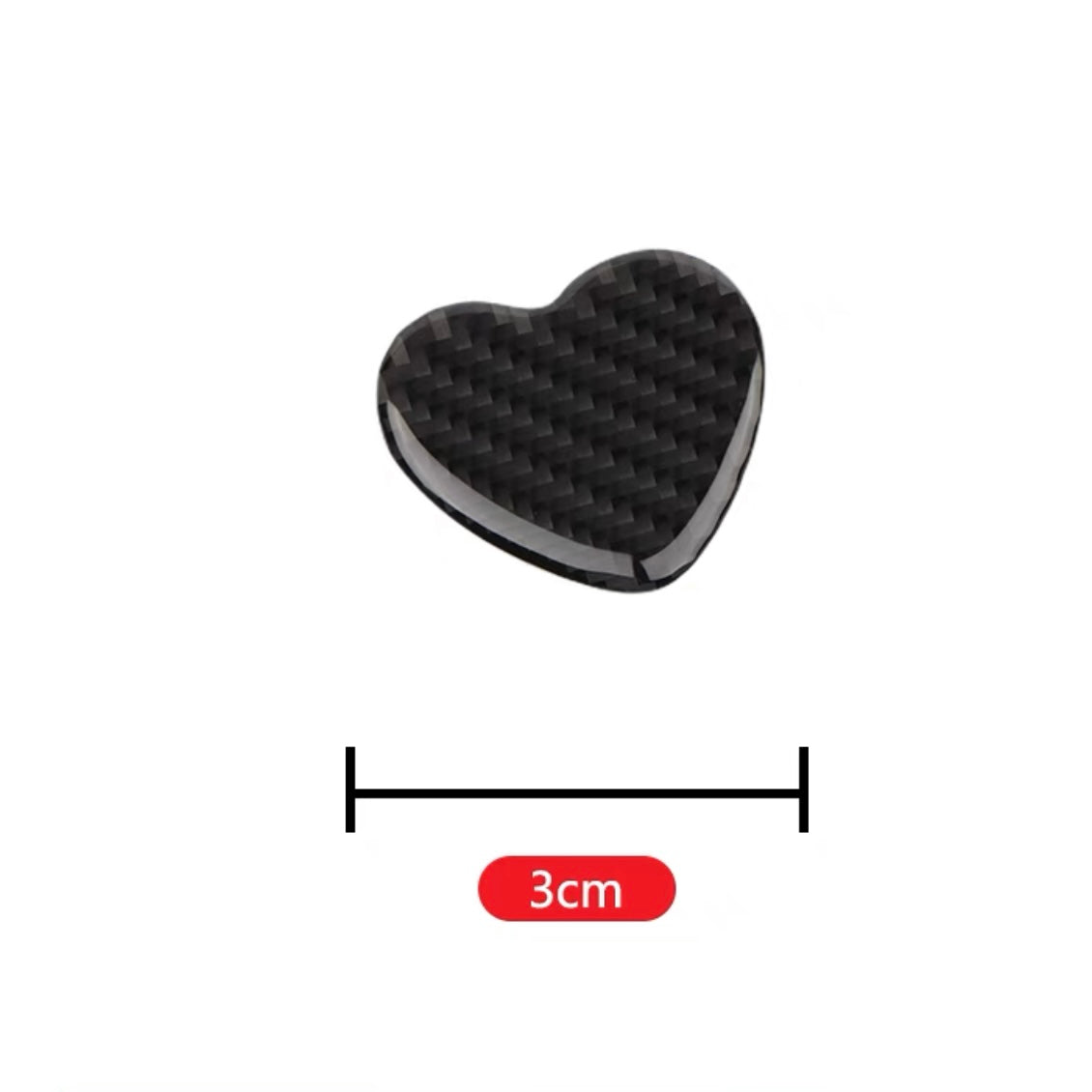 Real Carbon Fiber 3D Star Heart Emblem Badge Decal Car Sticker