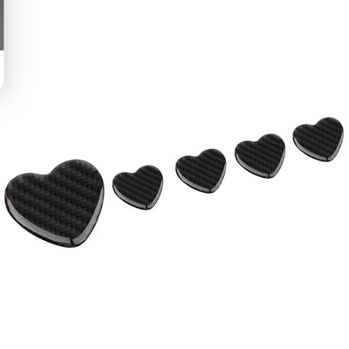 Real Carbon Fiber 3D Star Heart Emblem Badge Decal Car Sticker