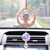 Pretty Angel Doll with Dream Catcher car charm pendant - Cute Decor for rearview mirror