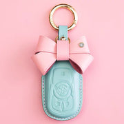 Leather Car Key Fob Holder Cover and Bow for Buick