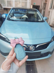Leather Car Key Fob Holder Cover and Bow for Buick