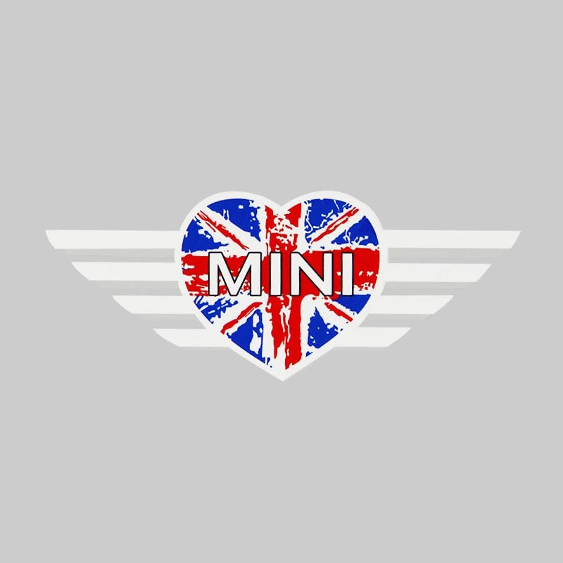 Black Grey White English Flag Color Trunk Decal for Mini Cooper