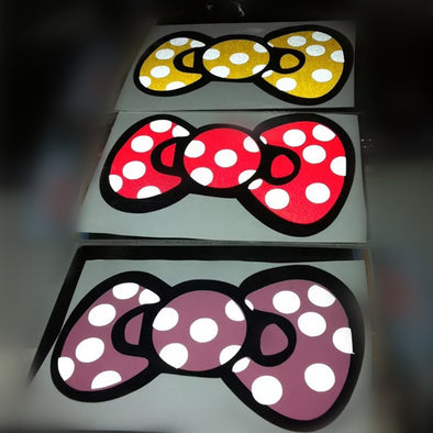 6'' Bow Car Decals Stikers - Polka dots, Red, Yellow, Blue and Pink