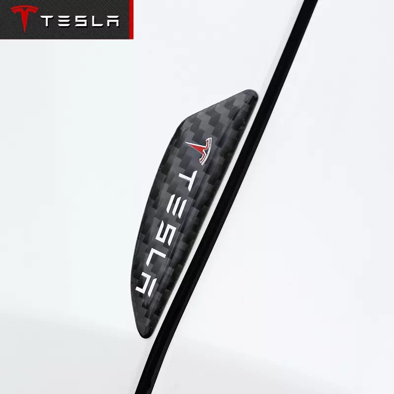 TESLA Car Door Protector Carbon Fiber Side Edge Protection Guards Stickers (4Pcs)