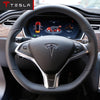 Tesla Carbon Fiber Emblem for Steering Wheel LOGO Sticker Decal For Model X/S/3
