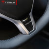 Tesla Carbon Fiber Emblem for Steering Wheel LOGO Sticker Decal For Model X/S/3