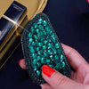 Bling Car Key Holder with Rhinestones for New BMW X5 X1 X6 525 530 730 740 Series - Red/Green