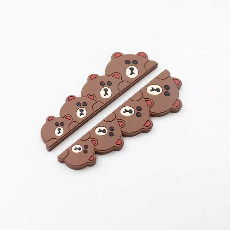 Line Cartoon Bear Cute Car Door Protector Side Edge Protection Guards Sticker (1pc)