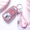 Pink Bling Car Key Holder with Rhinestones for New Audi A4L A5 AL Q5 Q7
