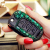 Emerald Green Bling Car Key FOB Holder with Rhinestones for POLO, passart and other VW vehicles