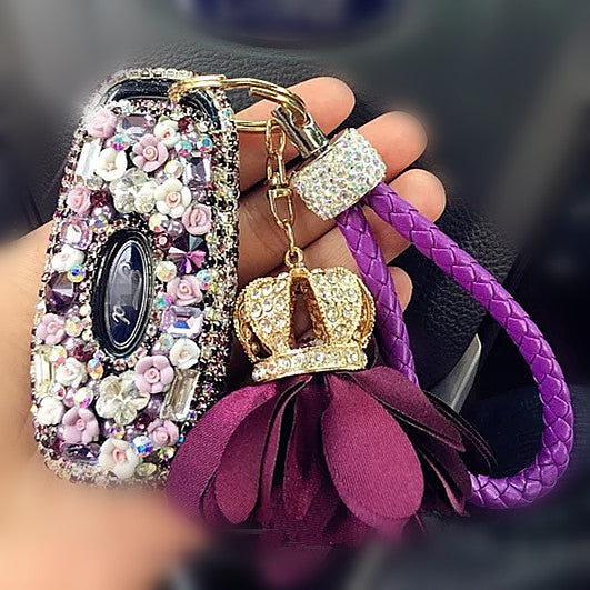 Ford Crystal Bling Car Key FOB Holder with Rhinestones - Explorer, Mondeo, Mustang and etc.