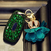 Green Emerald Lincoln MKX Explorer, Mustang  Crystal Bling Car Key FOB Holder with Rhinestones - for MCK MKZ and other Ford cars