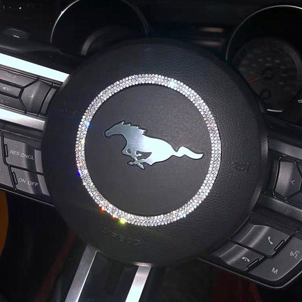 Bling Ford Mustang Emblem for Steering Wheel Circle Sticker Decal