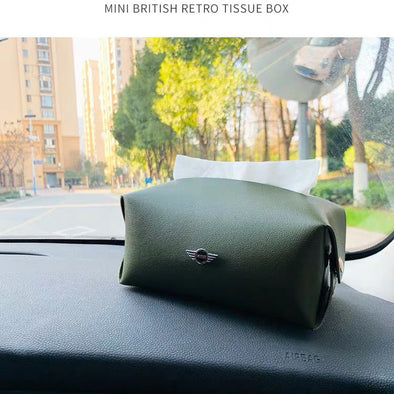 Mini Cooper Tissue Holder Bag Box with vintage design