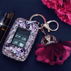 Bling Range Rover Evoque Land Rover Jaguar XF Discovery Crystal Car Key FOB Holder Pink and Purple