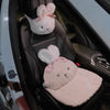 Bunny Rabbit Car Plush Headrest Waist Pillow Seat belt cover Set
