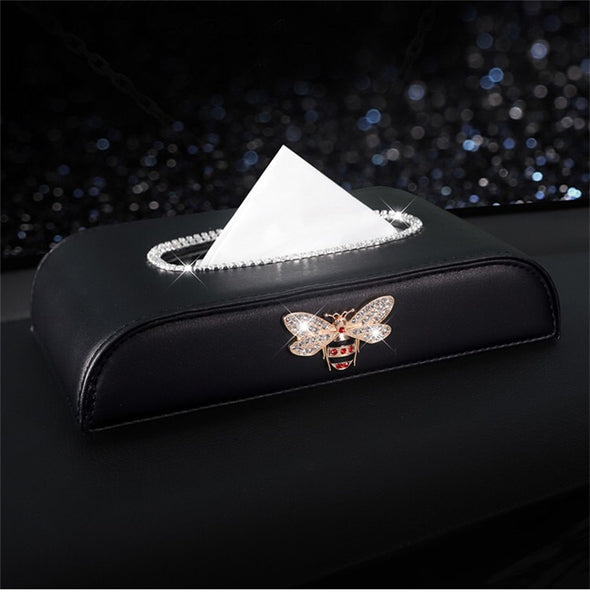 Bling Car Tissue Holder Box with Bee