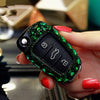 Green Emerald Bling Car Key Holder with Rhinestones for Audi Q3 tt A3 A6 A1 A4