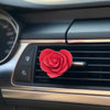 Heart Shaped Red Rose Car Air Vent Decoration with Air Freshener Scent