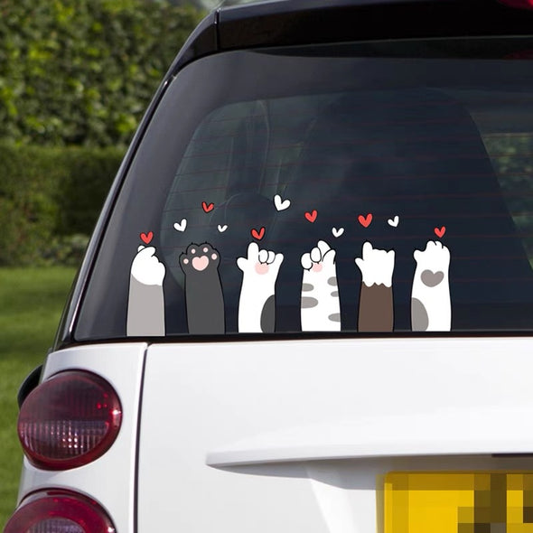 12 Cat paws Cartoon Anime Car Decal - Car Accessories for teens