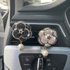 Bling Camellia Flower Car Air Vent Rhinestones Decoration with Air Freshener DIY clip