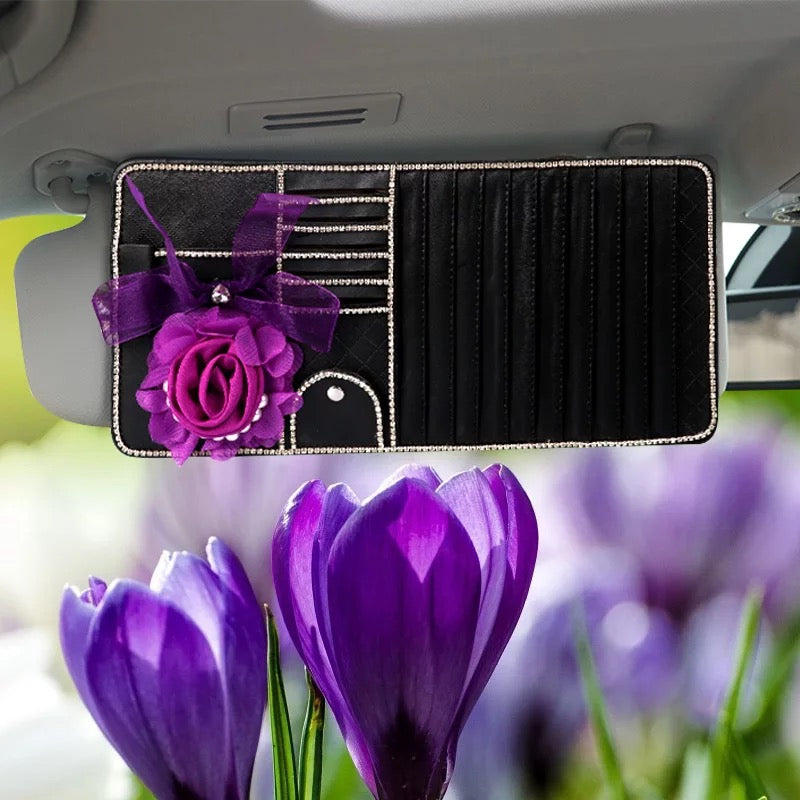 SUPVOX car Paper Box car Must Haves Leather Car Tissue Holder  car Tissue case car Paper Holder Bling car Accessories for Women mask  Holder car Visor Purple Acrylic Hanging Miss Dispenser 