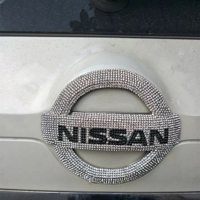 Bling Nissan LOGO Front or Rear Grille Emblem Decal Made w/ Rhinestone Crystals