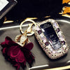Toyota Bling Car Key Holder with Rhinestones and flowers for Camry Highlander Prado etc --Purple