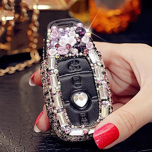 Bling NEW 2018 2019 2020 2021 Mercedes Benz GLC CLA E C S Class Car Key FOB with Rhinestones - Purple