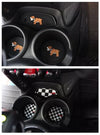 6 pcs set Cup Coaster for Mini Cooper F56 2014 Two Doors Bulldog Union Checkers