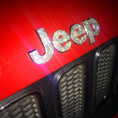 Bling Pink Emblem for JEEP Badge AUSTRIAN CRYSTALS Car Letters Bedazzled  Custom