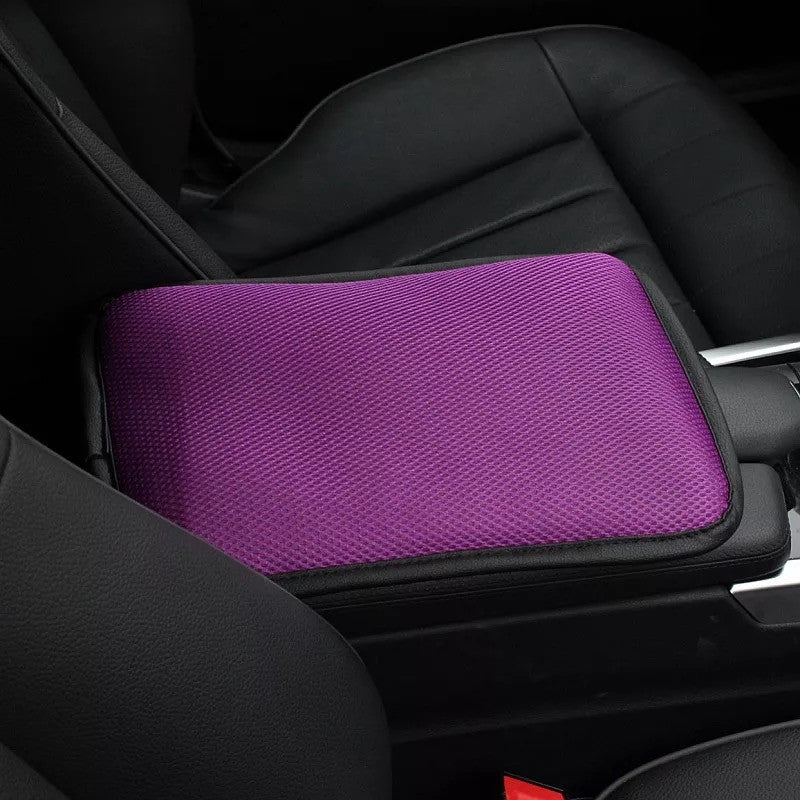 Purple Bling Car Center Console Cover with Pink and Purple Chiffon Flo