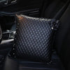 Bone Shaped Car Leather Headrest Pillow with Black Camellia