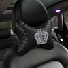Vegan Leather Bone Shaped Car Cushion Headrest Pillow with Crown