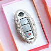 Silver Bling Infiniti/Nissan Three/Four/Five keys Car Key Holder with Rhinestones and flowers