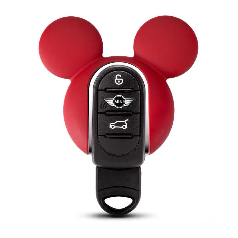 Mini Cooper Mouse Ear Shaped Key Fob Cover Case Protector Red Bow