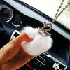 Bling Rearview Mirror Hanging Charm-Crystal Swan with POM POM