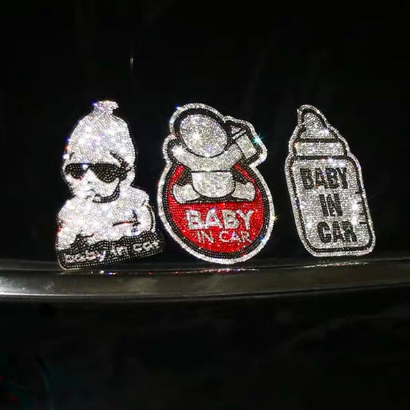 Baby in Car Bling Sticker Decal