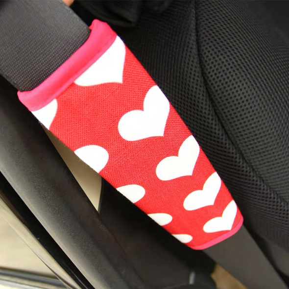 Red Heart Seat Belt Cover - Carsoda