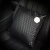Bone Shaped Car Headrest Pillow with Black and White Camellias