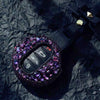Violet Rhinestones Bling Bedazzled  BMW Mini  Key Leather Case fob with bow