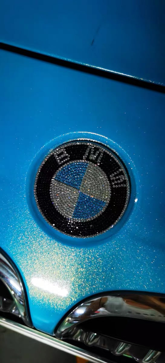 Bling BMW LOGO Front or Rear Grille Emblem Ring Decal Rhinestone