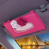 Hot Pink Tissue Box with Pink and White Camellia for Car Sun Visor Organizer