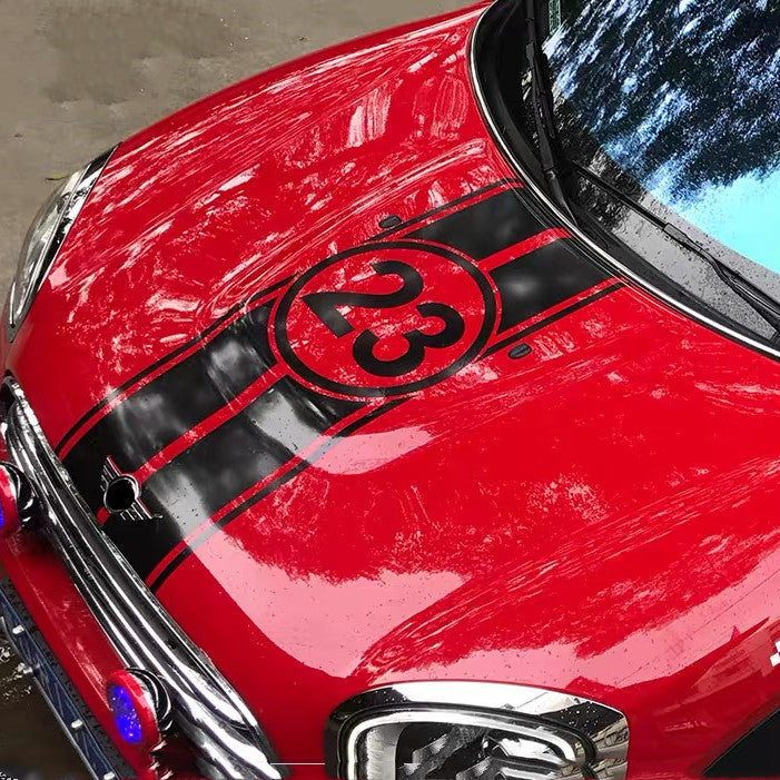 Custom BMW Mini Hood Bumper Engine Stripes Sticker Decal